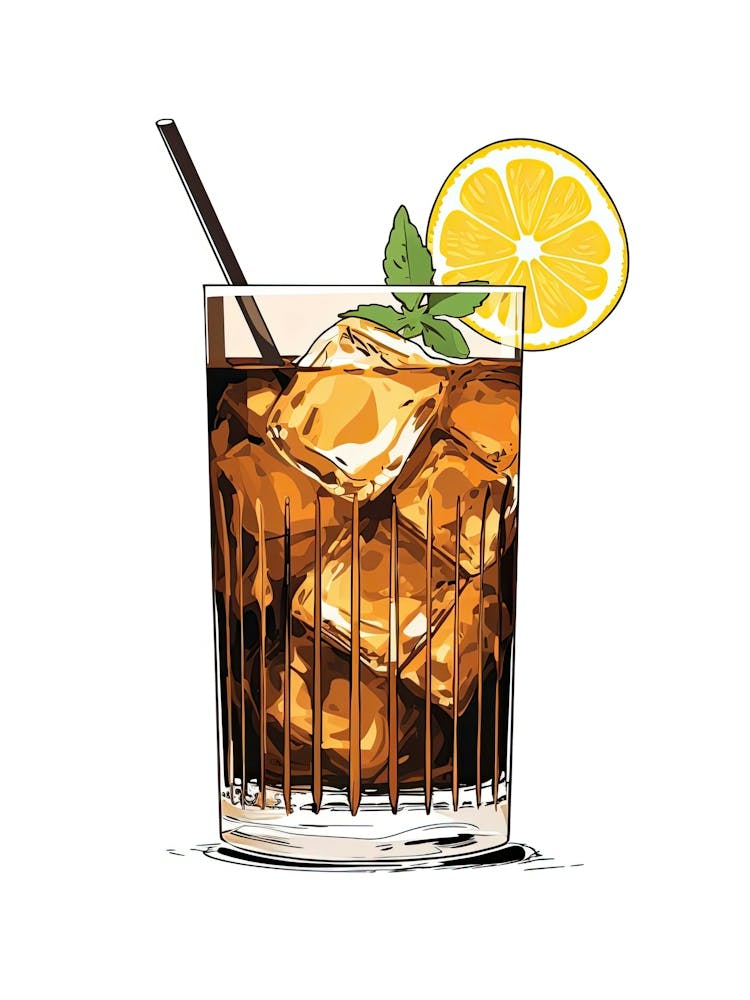 Illustration Long Island Iced Tea Cocktail Infusion Florale 4
