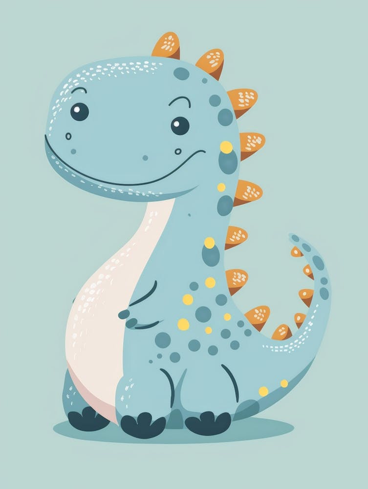 Dinosaure Mignon Dessin Animé 1