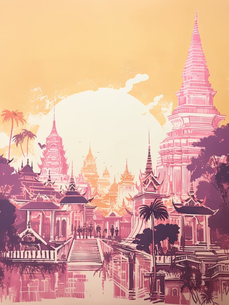 Bangkok In Risograph Style 2