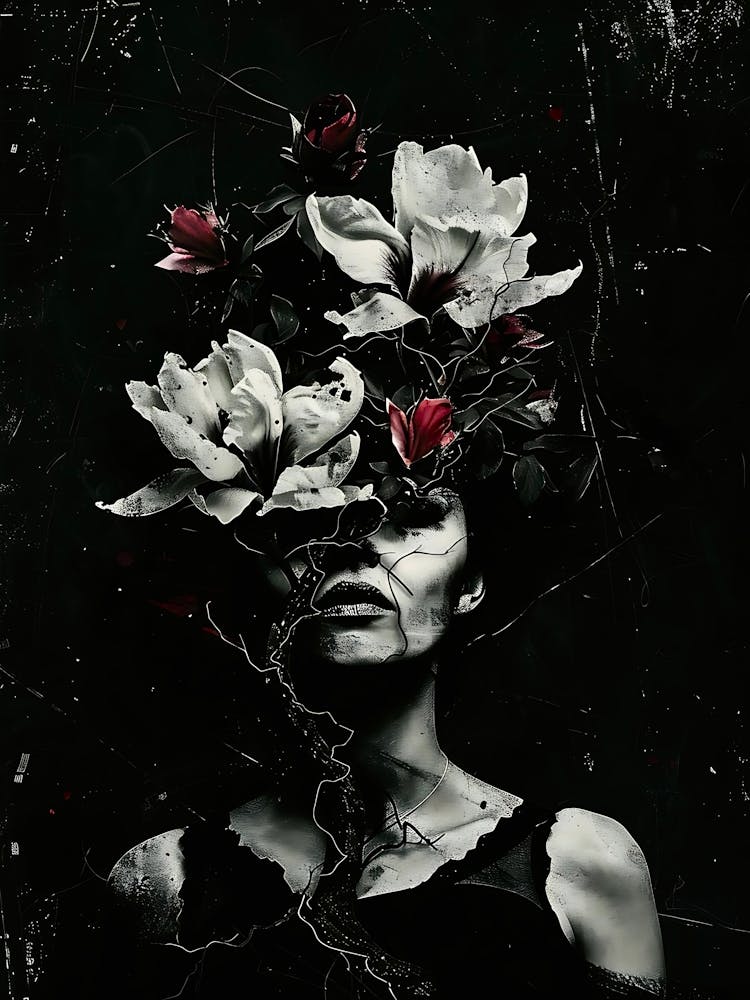 Woman With Flowers On Her Head 1
