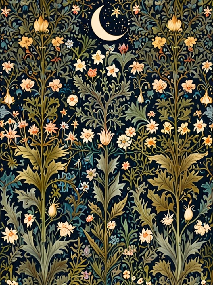 William Morris Moon And Flowers 43