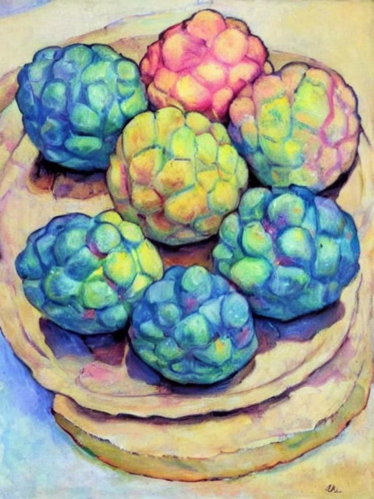 Custard Apple 1 Vintage Sketch Fruit