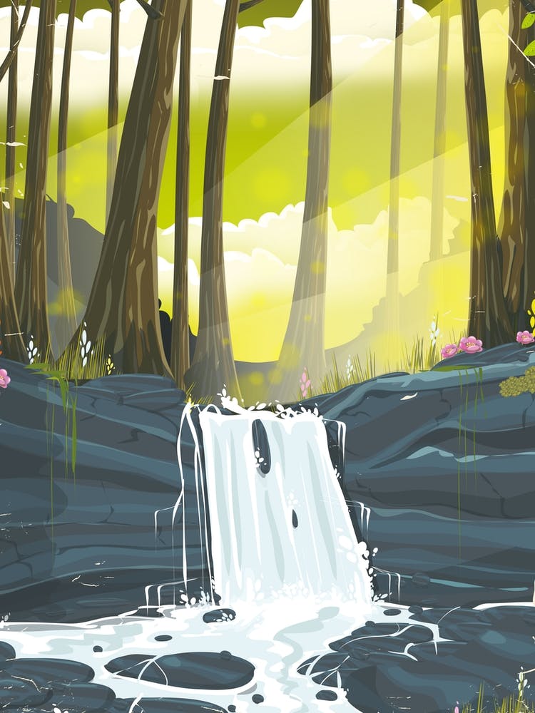 Waterfall In The Forest