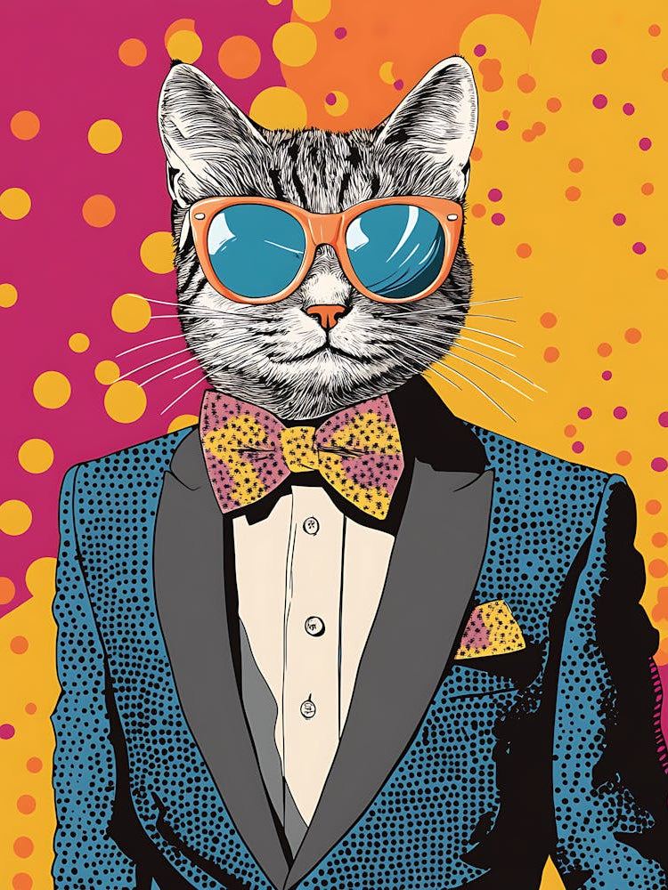 Super Cool Cat Illustration Pop 20