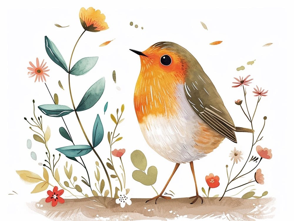Little Floral Robin 3