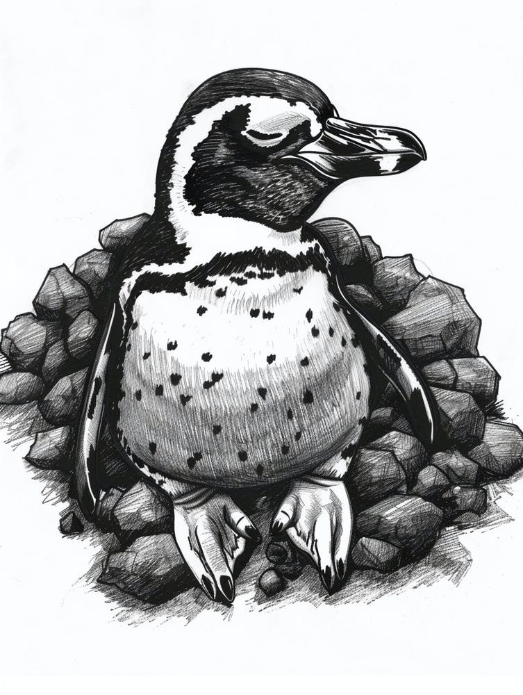 African Penguin Sleeping In A Cozy Pile 3