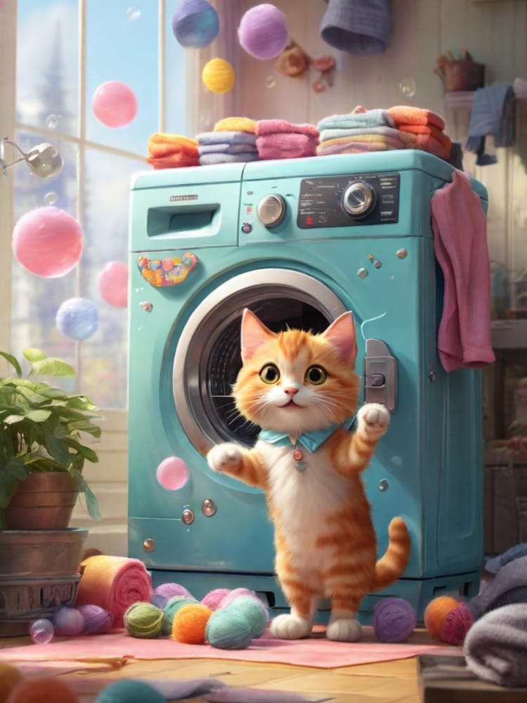 Cat In The Washing Machine 2