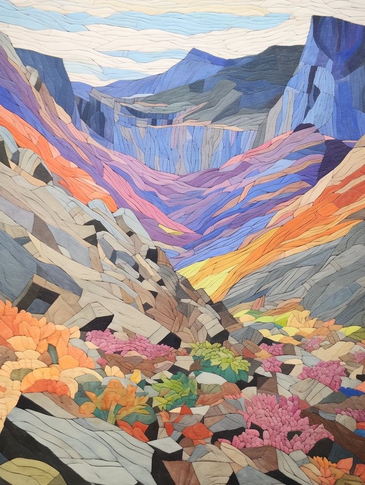 Glyder Fach Wales 2 Colourful Mountain Illustration