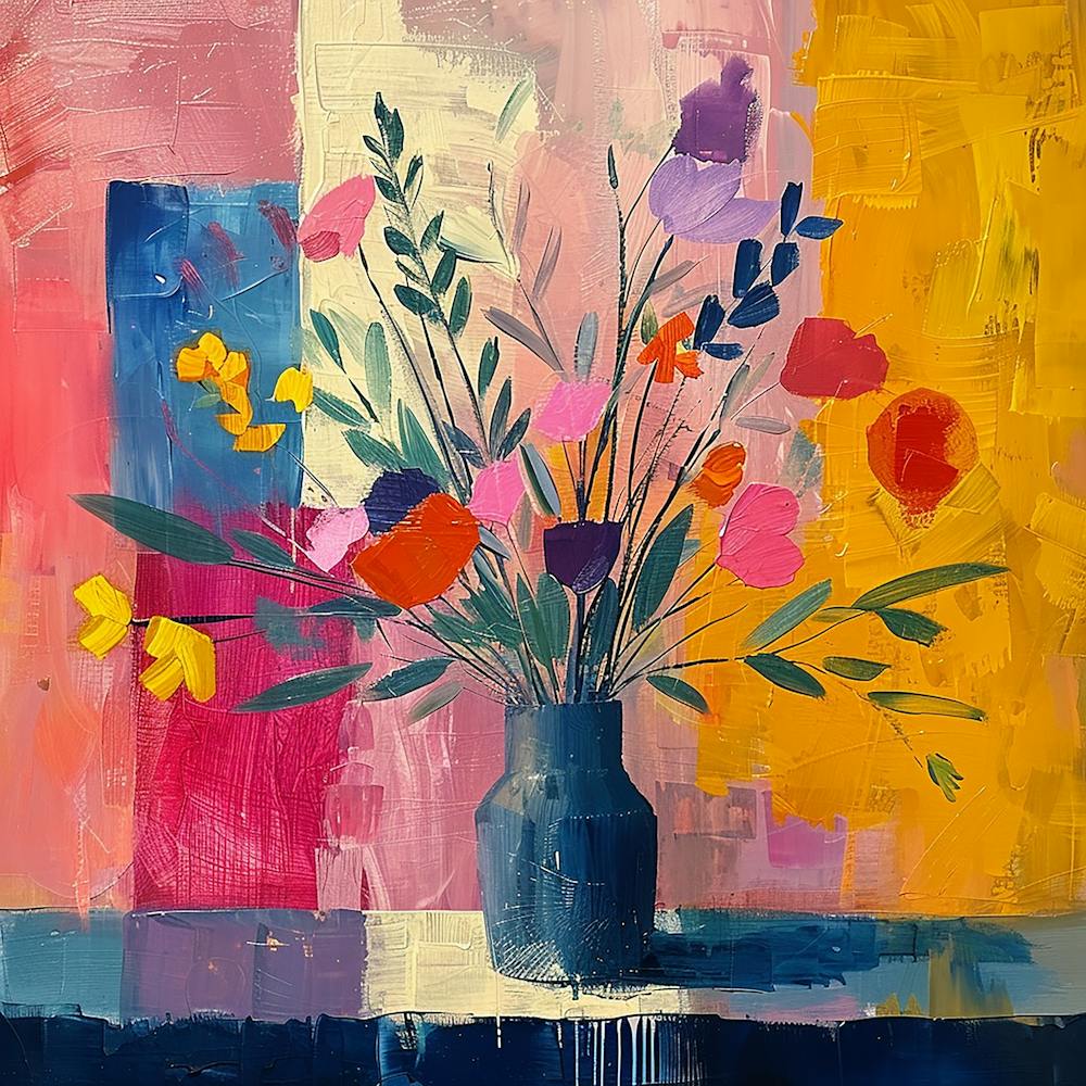 Colourful Flowers in a Pot - city wall art, colorful wall art, home decor, minimal art, modern wall art, wall art, wall decoration, wall print colourful wall art, decor wall art, digital art, digital art download, interior wall art, downloadable art, eclectic wall, fantasy wall art, home decoration, home decor wall, printable art, printable wall art, wall art prints, artistic expression, contemporary, modern art print