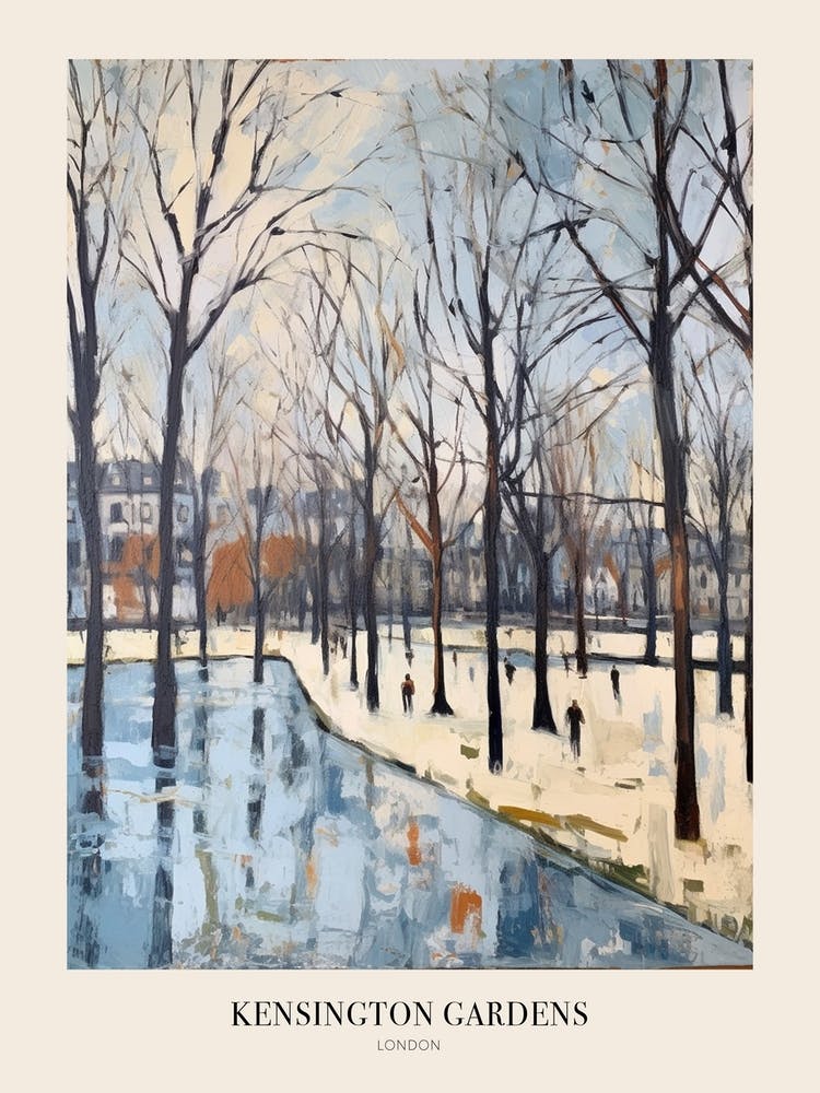 Winter City Park Poster Kensington Gardens London 1
