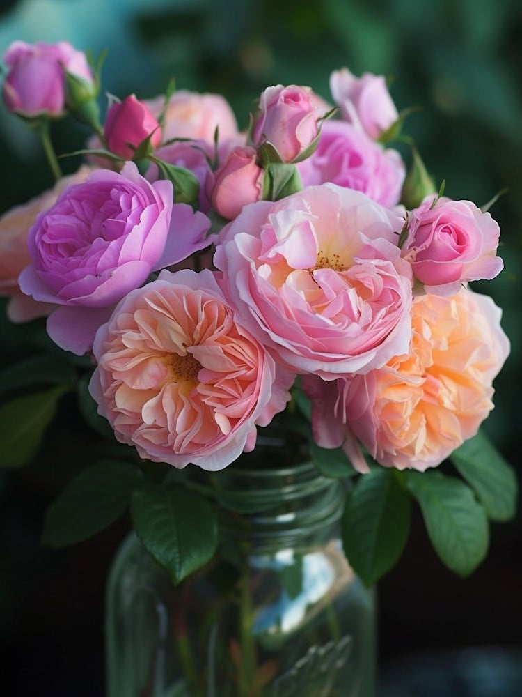 English Roses Painting Rose In A Mason Jar 4