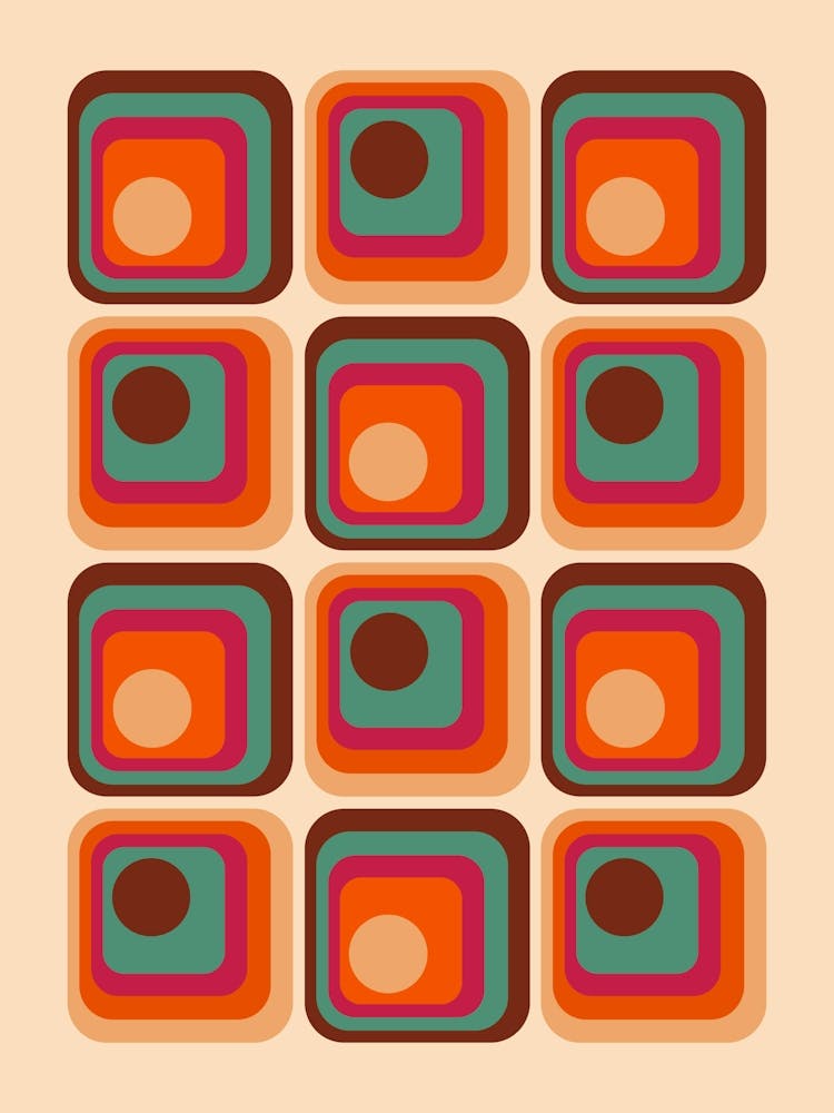 Retro Mid Mod Geometric Abstract