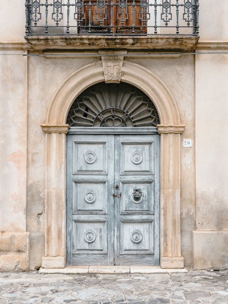 Blue Door In Italy