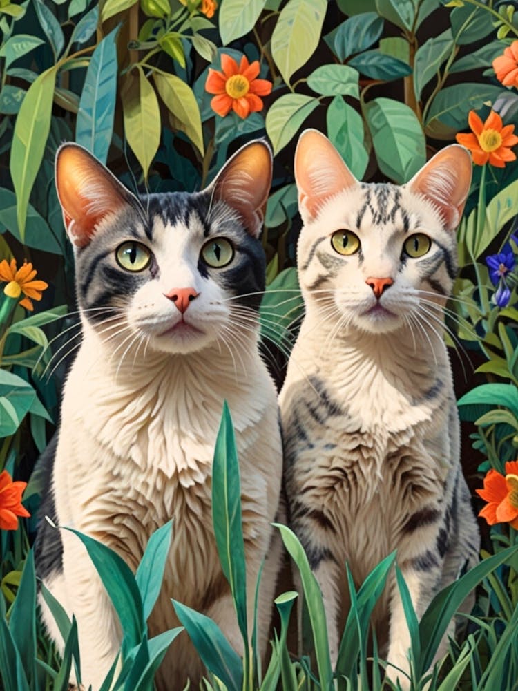 Two Cats In The Garden 2