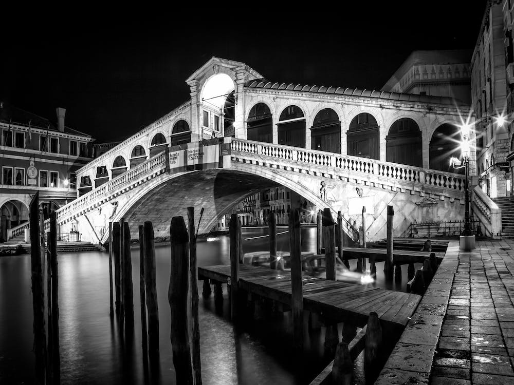 Venice Rialto Bridge at Night