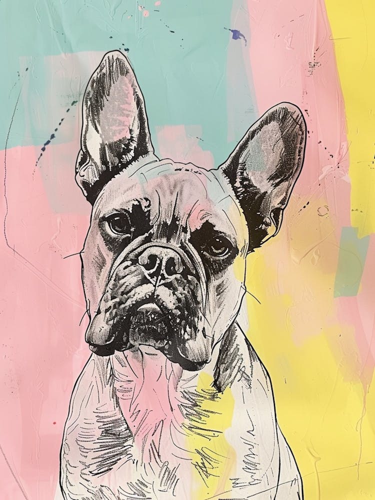French Bulldog Pastel Illustration 2