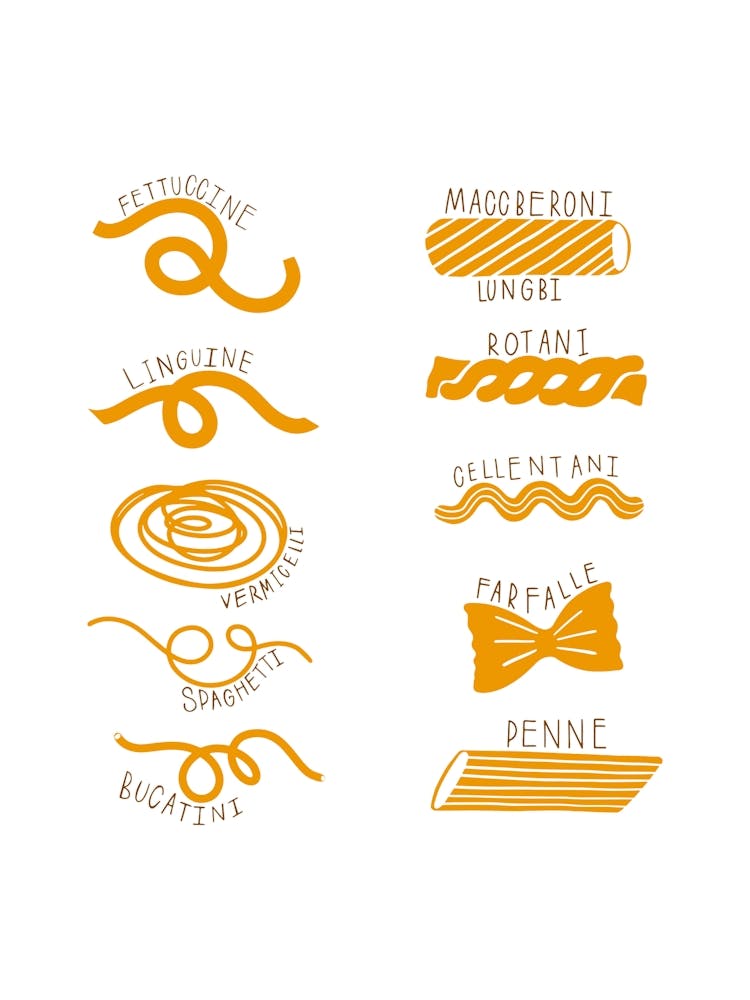 Pasta Lover Poster, Italian Food Kitchen Decor, Noodle Wall Art, Italy Cook Gift