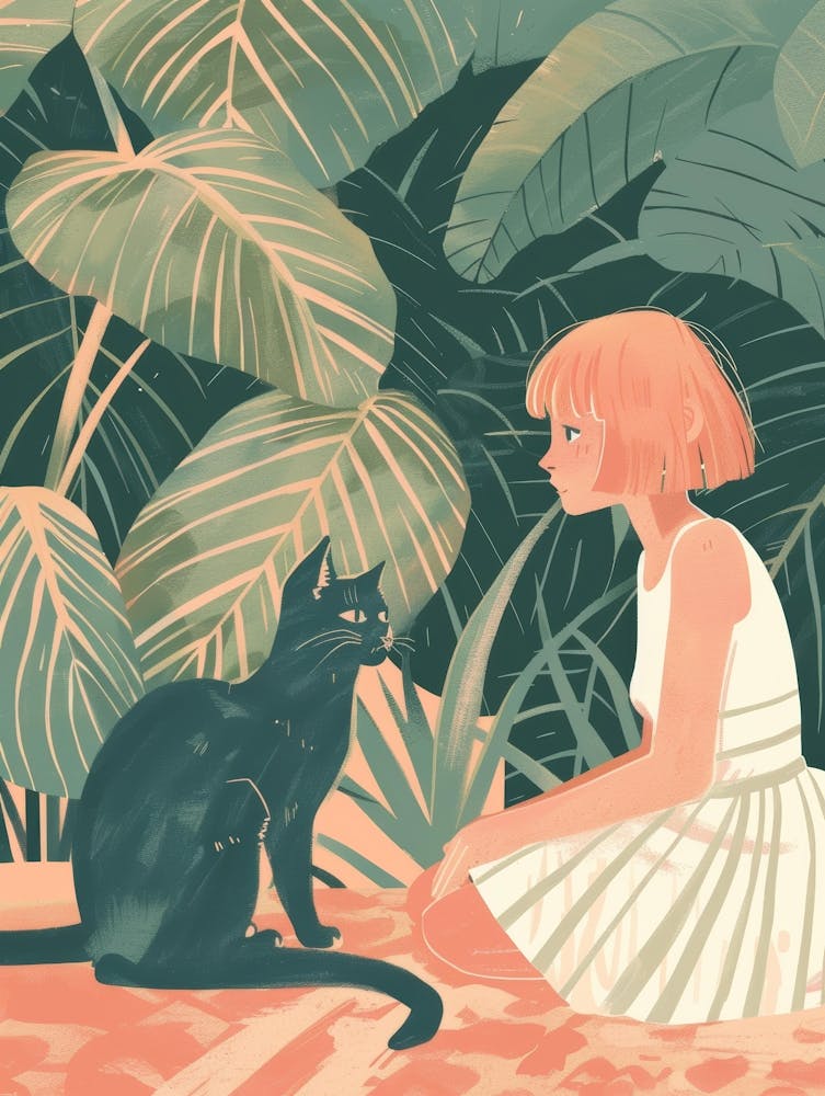 Girl With Cat 8