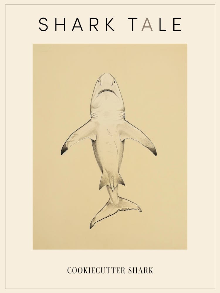 Cookiecutter Shark Vintage Illustration 7 Poster