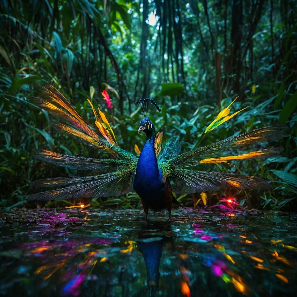 Peacock In The Forest