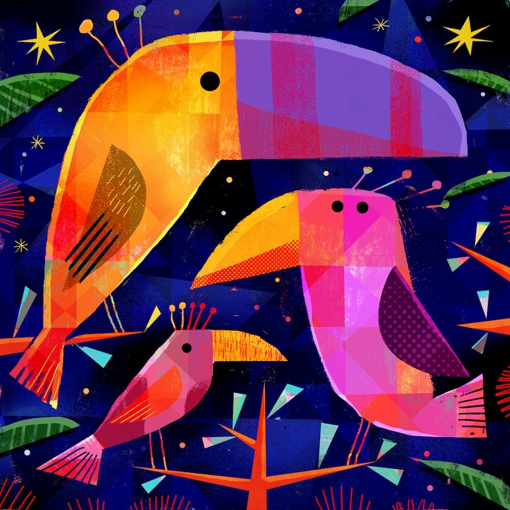 Tropical Birds Square
