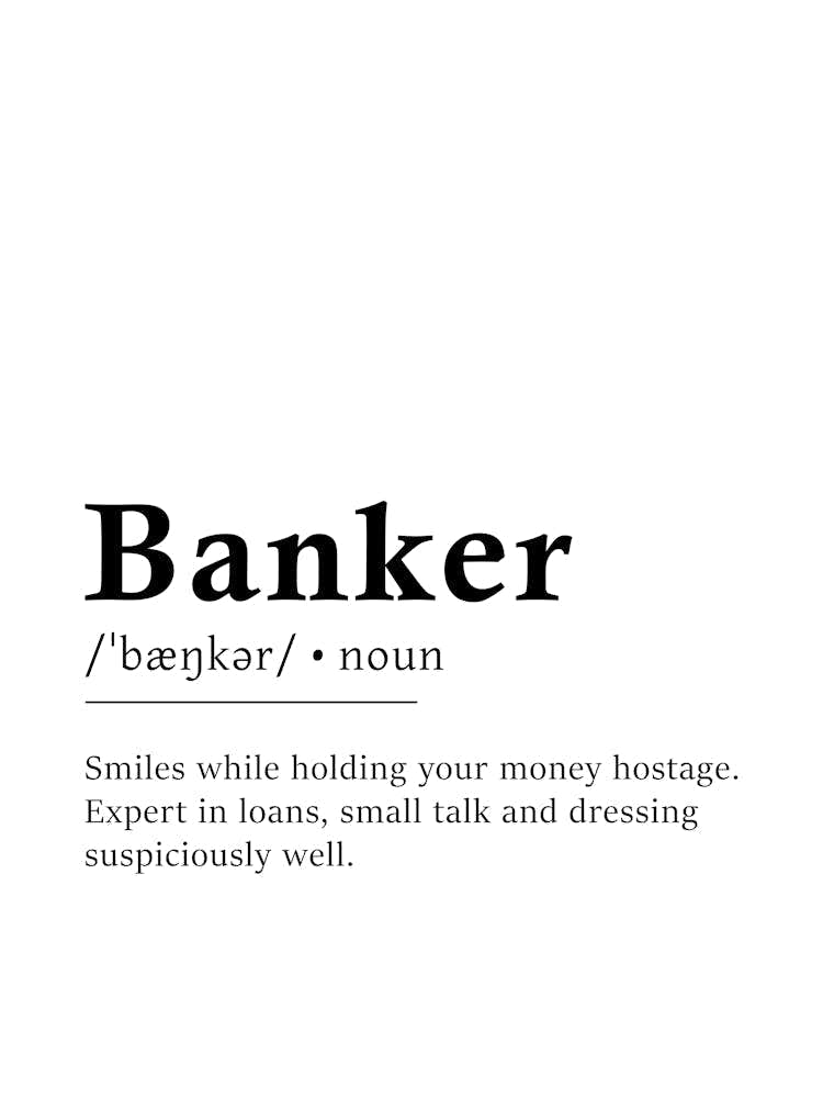 Banker Definition Poster - Dictionary