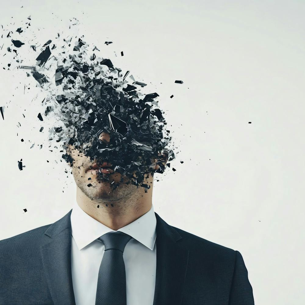 Businessman With Shattered Head
