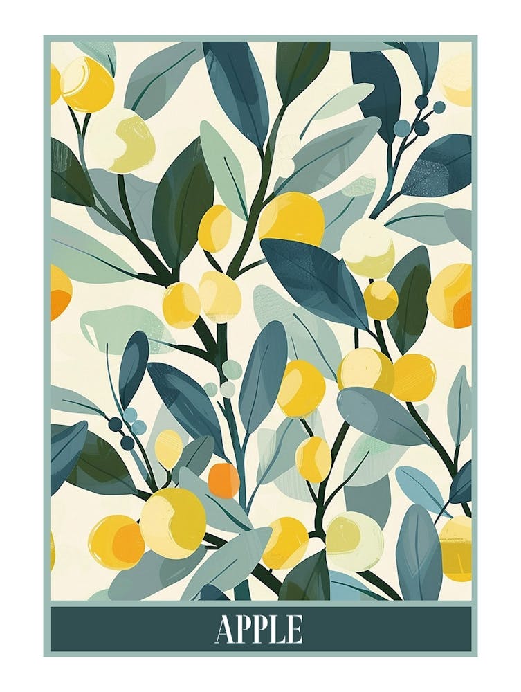 Apple Tree Flat Illustration 6 Poster