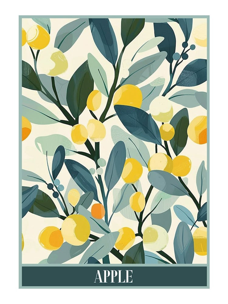 Apple Tree Flat Illustration 6 Poster