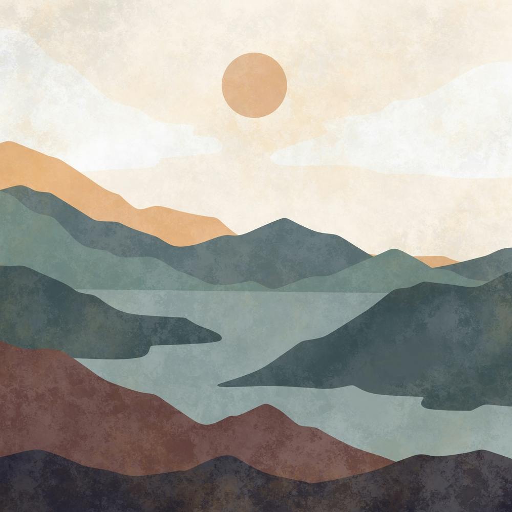 Sunset Over The Mountains