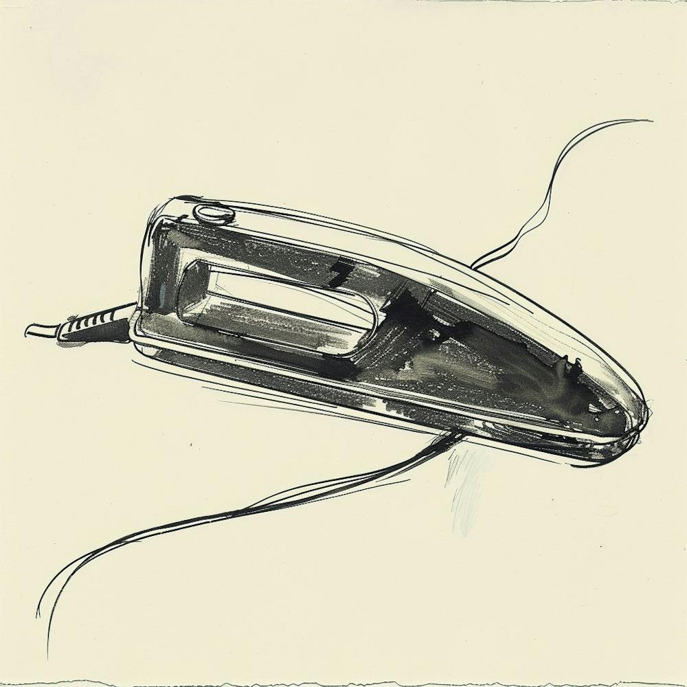 Pencil Drawing Of An Iron