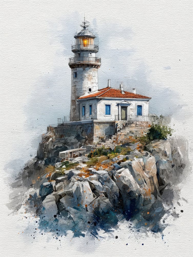 Aihrgdesign Isolated Watercolor Painting Of European Lighthou Aed36406 07d6 4f67 8a53 Ced5ddb79504 1
