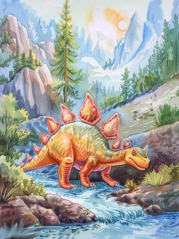 Stegosaurus Storybook Painting 2