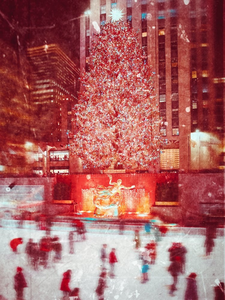 Eislaufen Im Rockefeller Center, New York