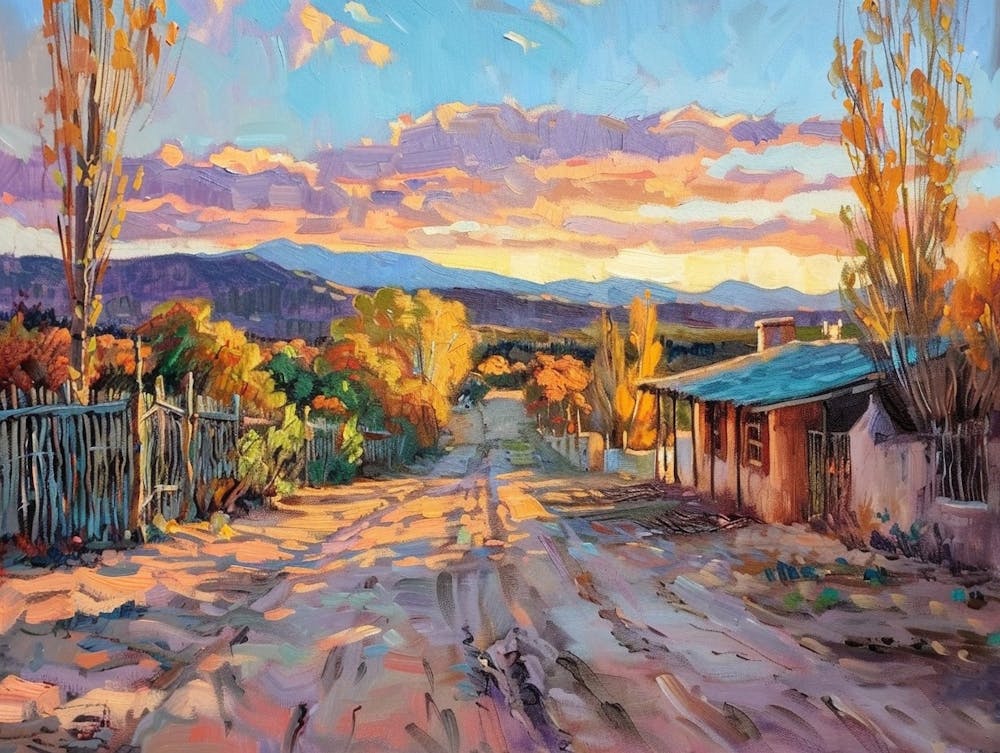 Paysages de l'Ouest au coucher du soleil Santa Fe New Mexico 1