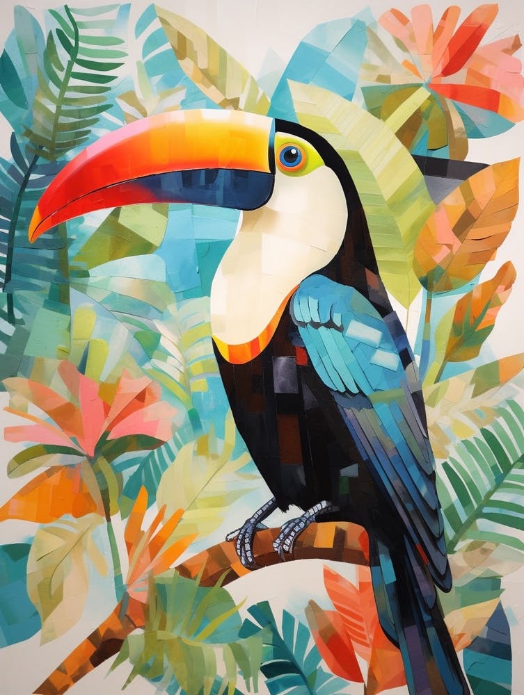 Bird Painting Collage Toucan 4