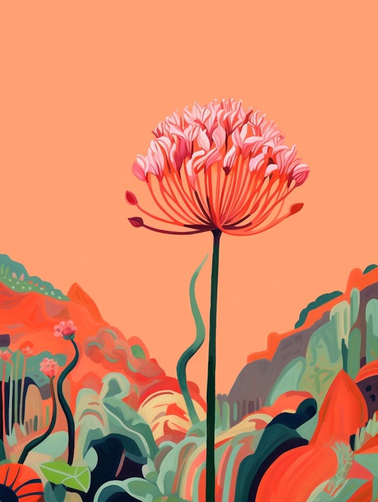Boho Wildflower Painting Wild Leek