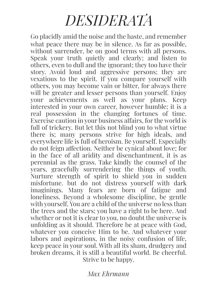 Desiderata (white tone)