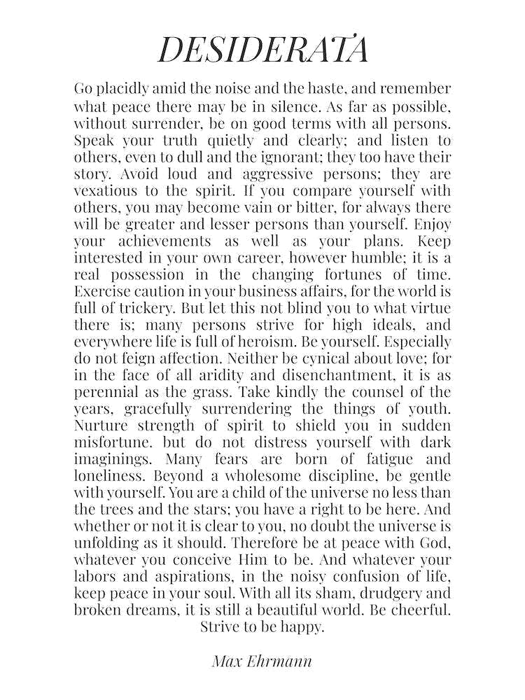 Desiderata (white tone)