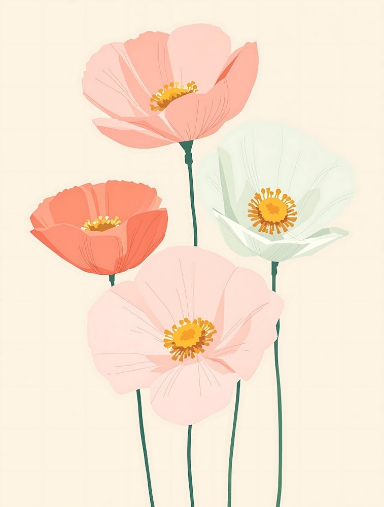 Subtle Watercolor Blooms with a Delicate Aesthetic