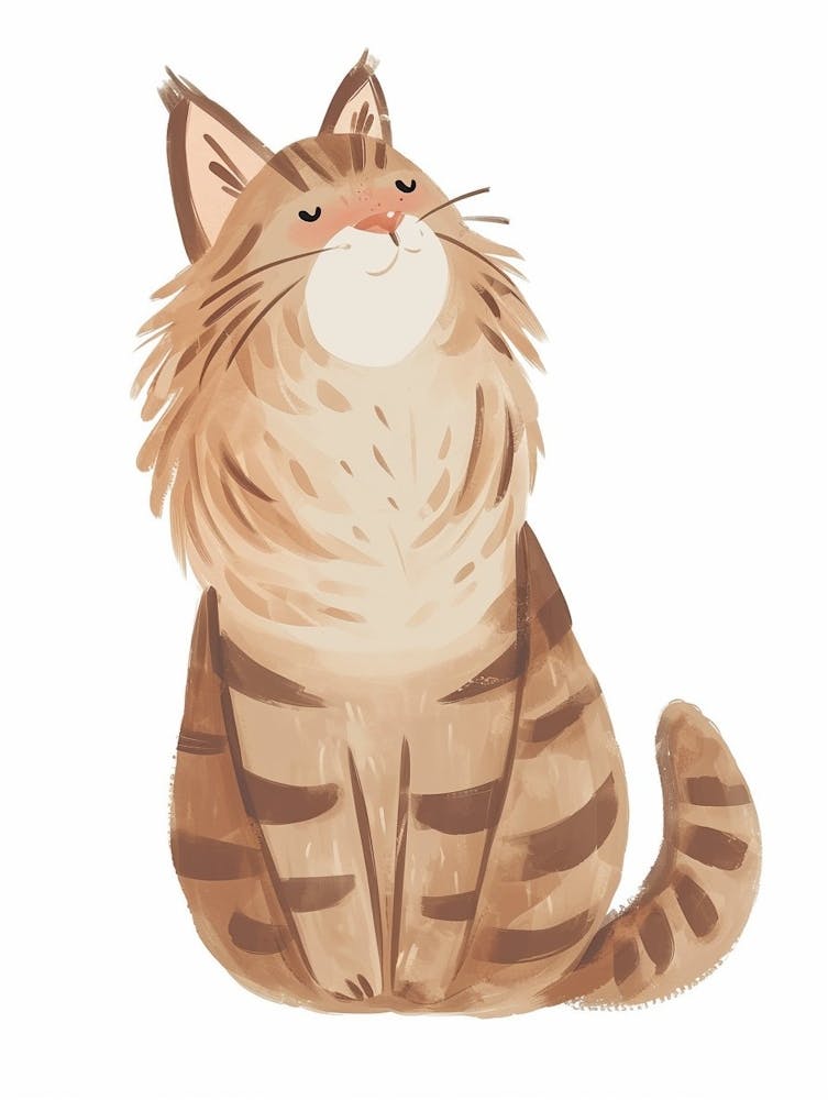 Norwegian Forest Cat Cat Clipart Illustration 4