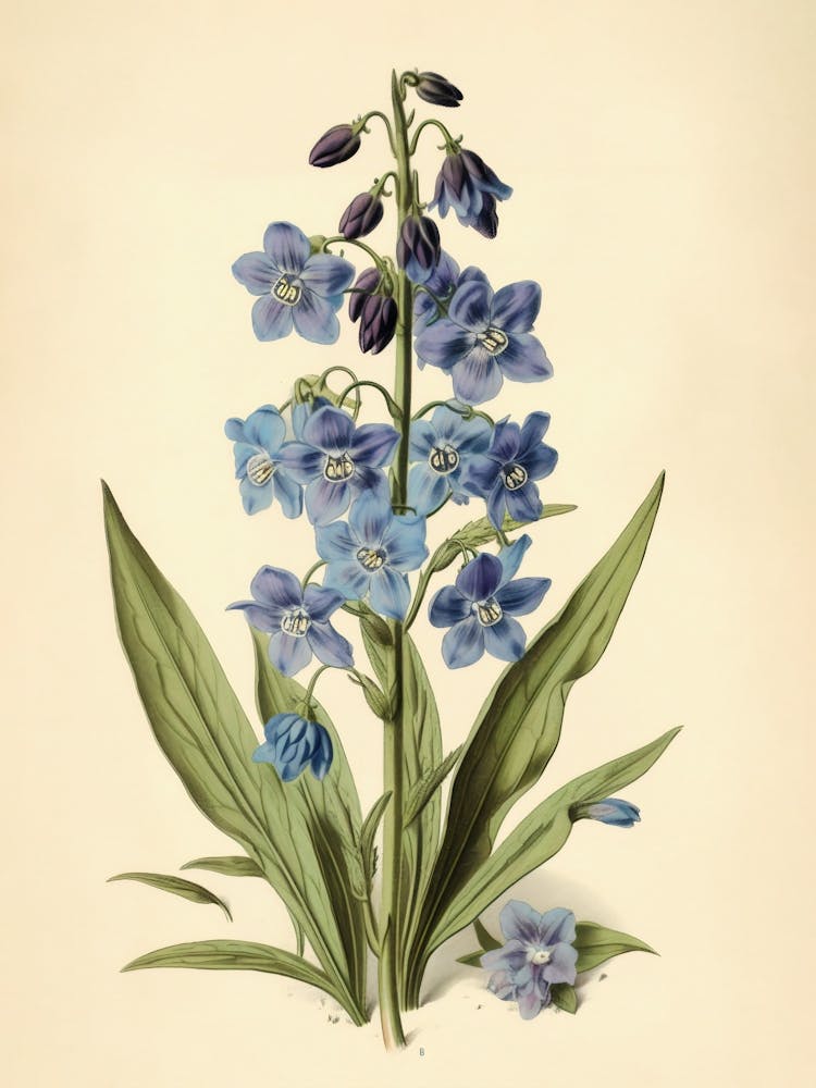 Farmhouse Flower Vintage In Blue