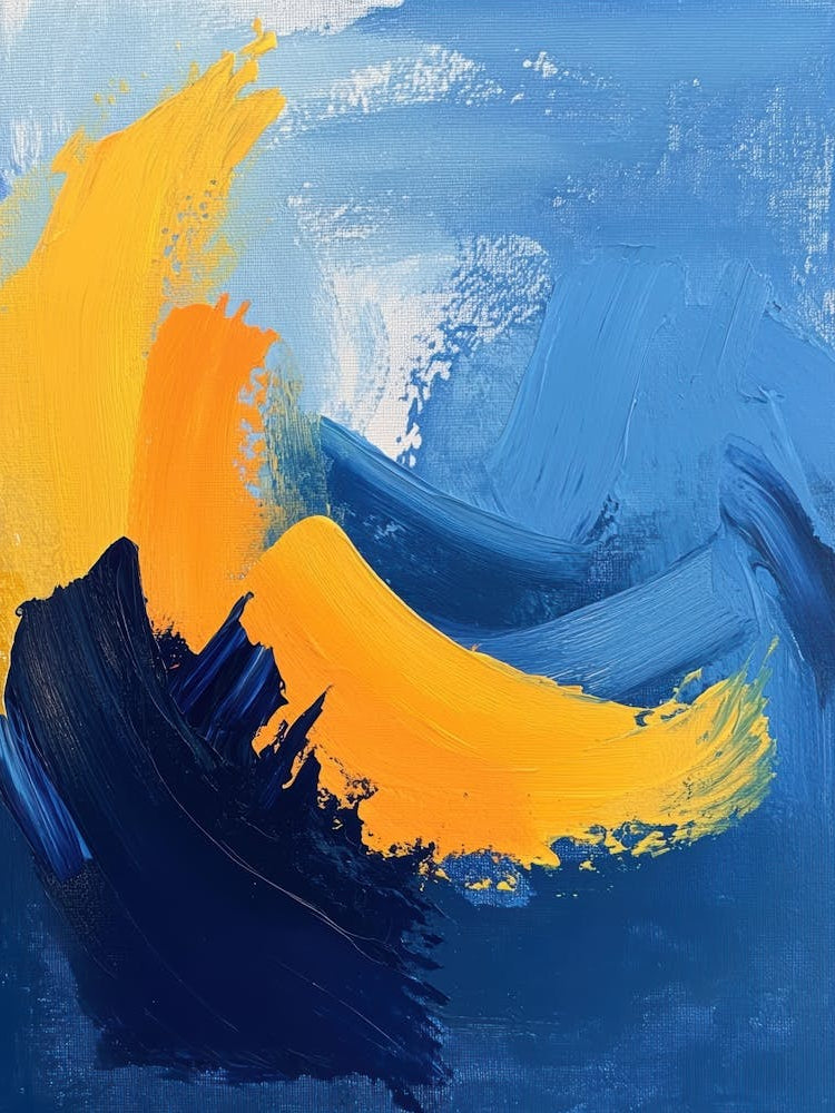 Blue And Yellow Abstract Painting 11