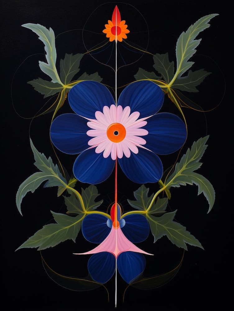 Lobelia 1 Hilma Af Klint Inspired Flower Illustration