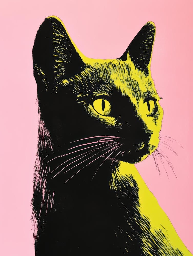 Cat On A Pink Background 3