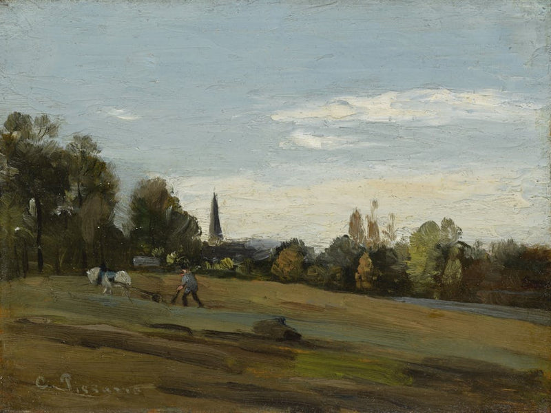Camille Pissarro - Le Labourage Bérelles 1860. French Painter, Danish Painter, Landscape, Impressionist Painter, Famous Painter, Famous Artist, Impressionism, Famous Painting, Outdoors, Neo-Impressionist Painter, Post-Impressionism, Neo-Impressionism