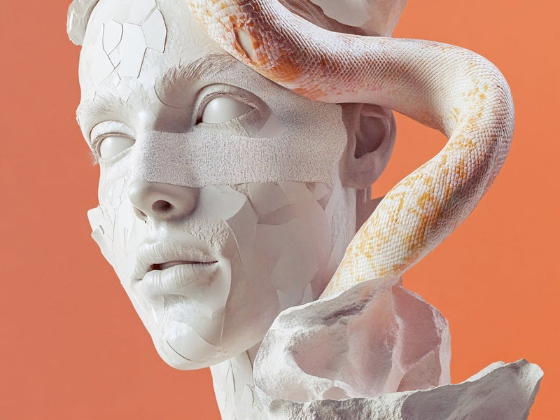 Woman With Snakes On Her Head