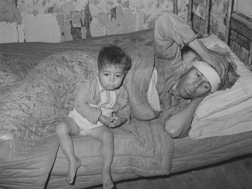 Mexican Father And Child, San Antonio, Texas, This Family Was Living On Relief, The Father Was Obviously Very Sick