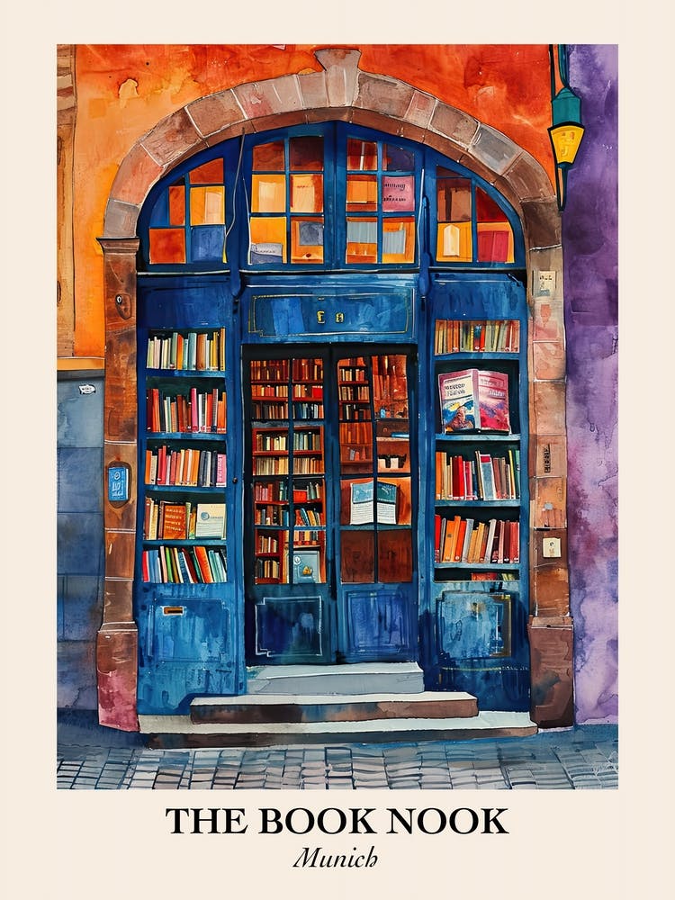 Munich Book Nook Bookshop 1 Poster