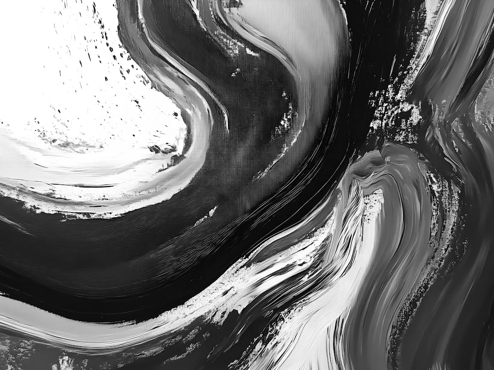 Abstract Black And White Painting 42